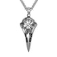 Gothic Chain Necklace with Odin Crow Skull Pendant