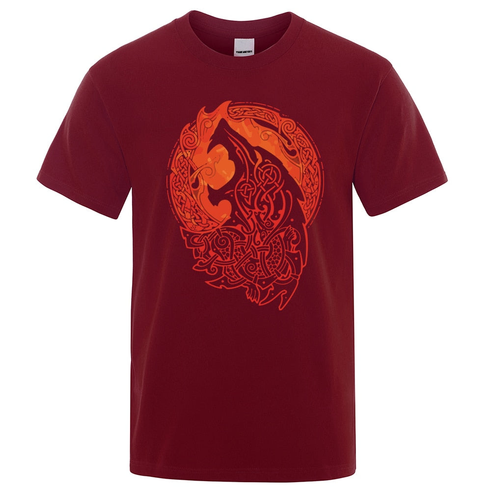 Gothic Norse Mythology Vikings Fenrir Wolf T Shirt