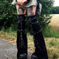 Gothic Eyelet Strap Trouser