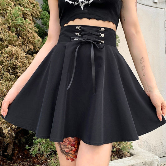 Gothic High Waisted School Skirt