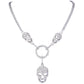 Gothic Thin Chain Necklace with Multiple Skull and Skeleton Pendant Designs