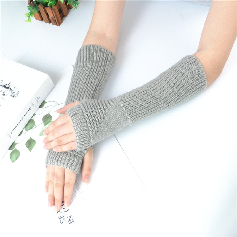 Soft Long Fingerless Gloves