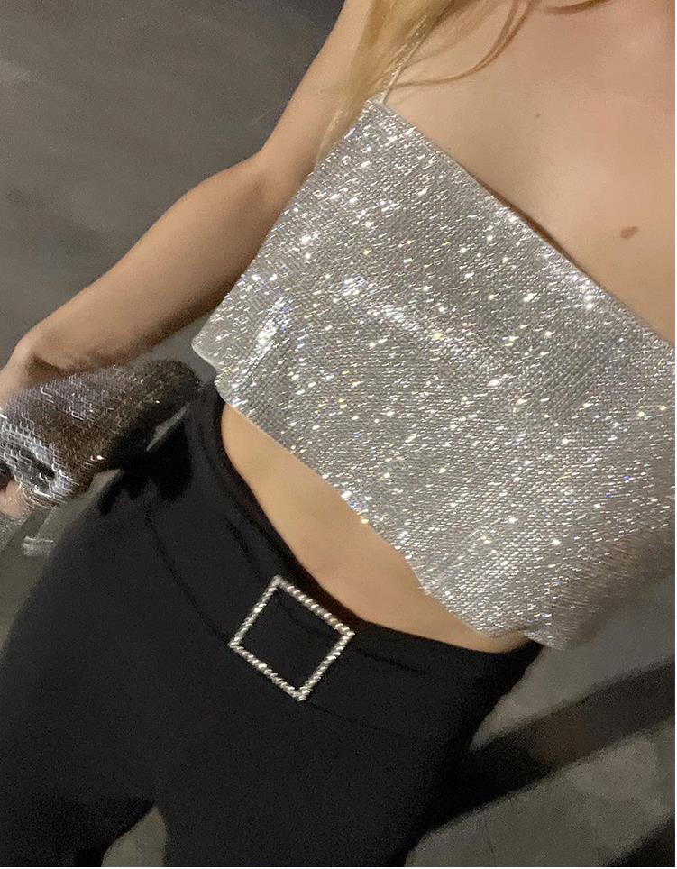 Gothic Backless Bling Tank Top