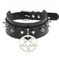 Gothic Choker Strap Necklaces with Multiple Spike and Pendant Designs