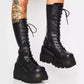 Gothic Winter Wedge Heel Boots