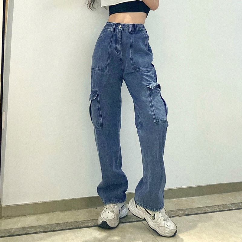 Eyelet Buckle Cyber Punk Baggy Jeans Y2K