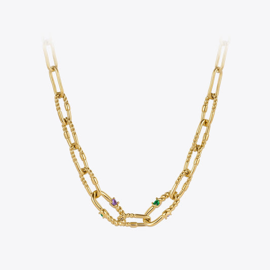 Gothic Necklace with Zircon Pendant