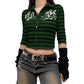 Stylish Vintage-inspired Graphic Print Skinny Pullovers Tee