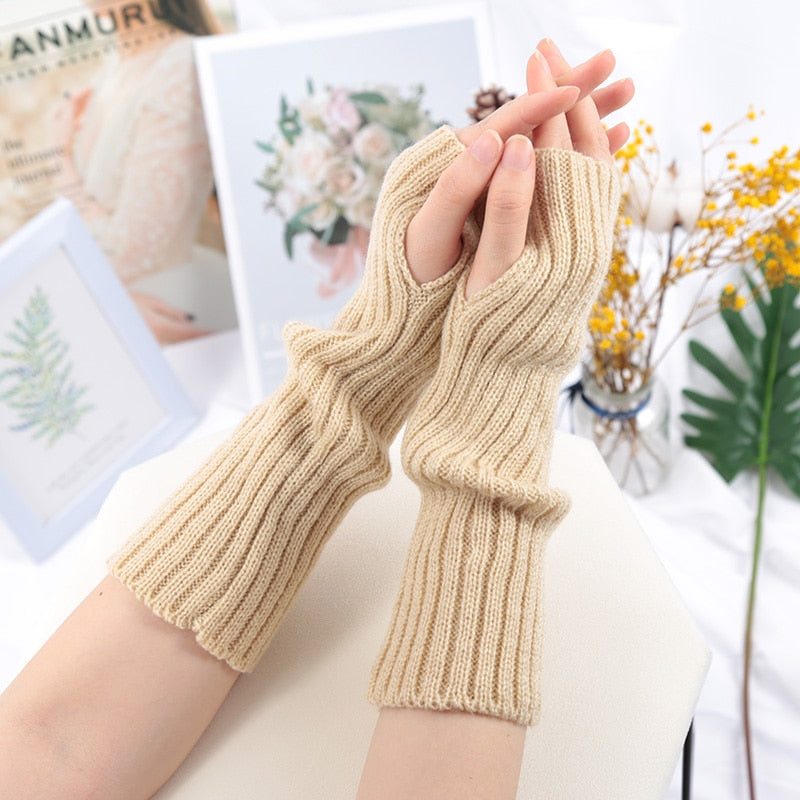 Gothic Women Fingerless Anime Gloves Arm Warmers