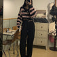 Gothic Pink Striped  Sweater