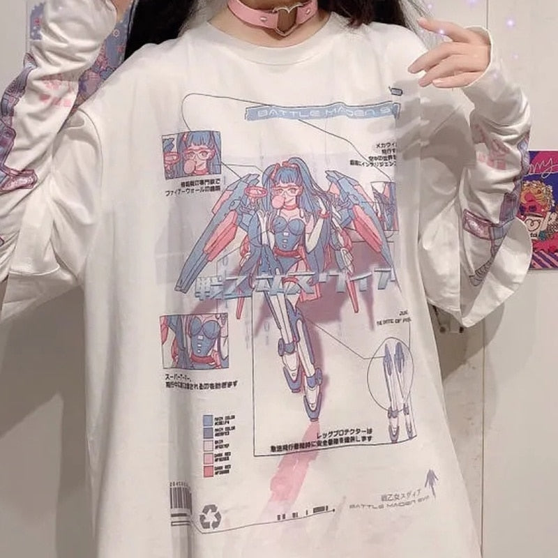 Egirl Summer anime Split Sleeves Tee Shirt