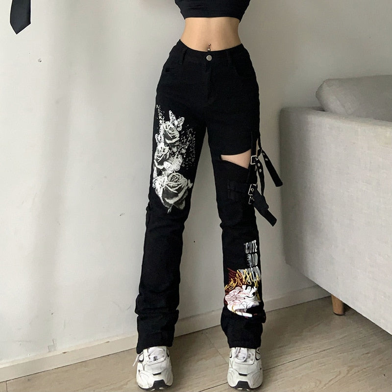 Gothic Emo Alt Cargo Pants Techwear