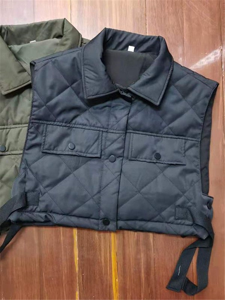 Gothic Army Green Waistcoat with Large Pockets