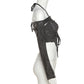 Versatile and chic: Gothic T-Shirt with drawstring detail"