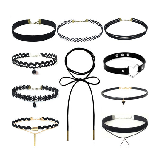 Gothic Leather Velvet Choker Necklaces