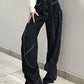Gothic Black Wide Leg Jeans