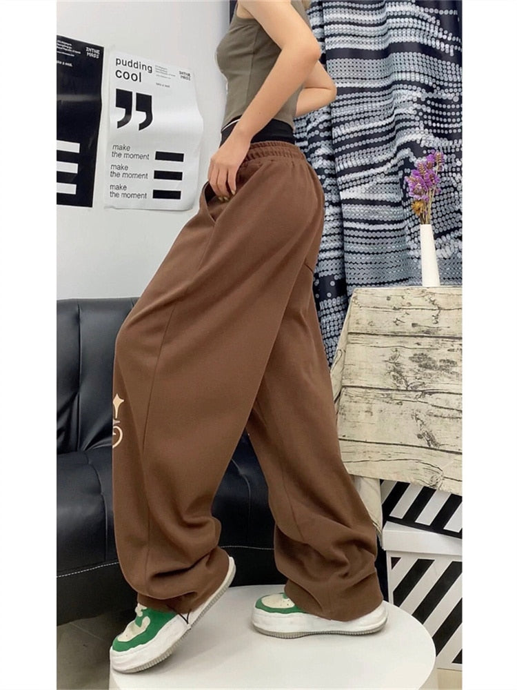 Gothic Brown Joggers Sweatpants