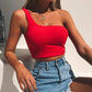 Gothic One Shoulder Tank Top