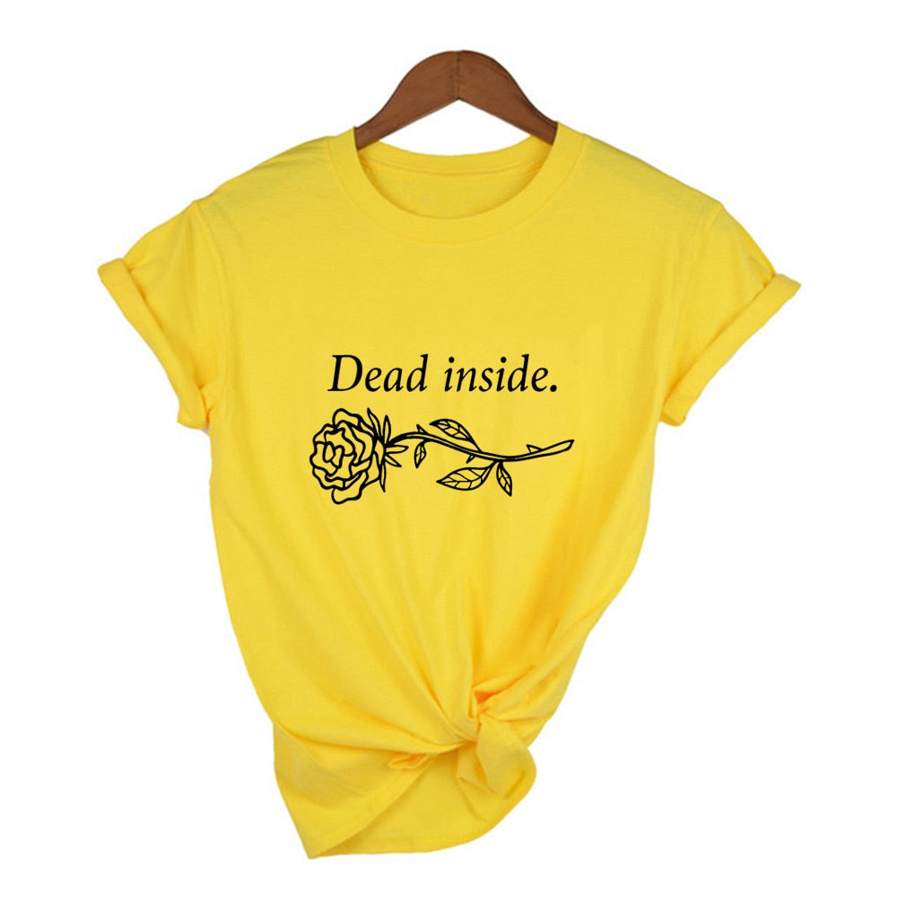 Gothic Dead Inside Dark Graphic T-shirt