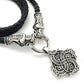 Gothic Rope Necklace with Viking Dragon Knot Pendant