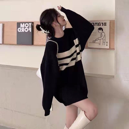 Gothic Deeptown Striped Sweater for Women