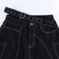 Gothic Black Wide Leg Jeans