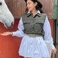 Gothic Army Green Waistcoat with Large Pockets