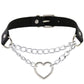 Gothic Choker Necklace with Spikes, Chains and Pendants