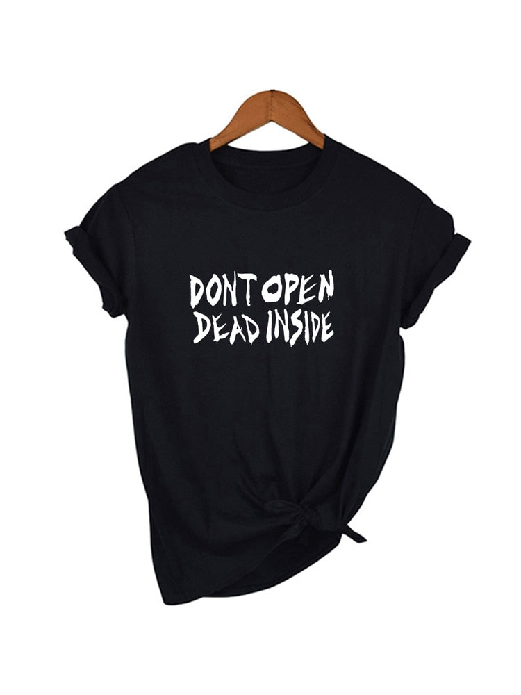 Gothic Dead Inside Dark Graphic T-shirt