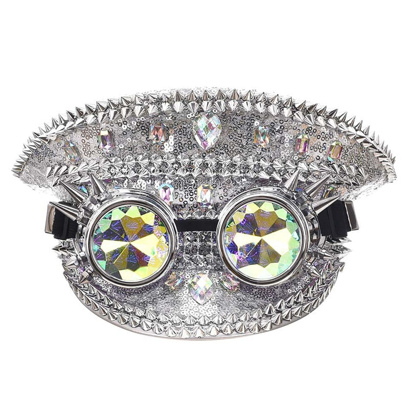 Luxury Gothic Adult Party Hats Covered in Glass and Gems