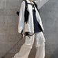 Gothic White Cargo Pants with Chain