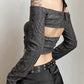 "Dark and stylish Gothic T-Shirt with drawstring neckline"