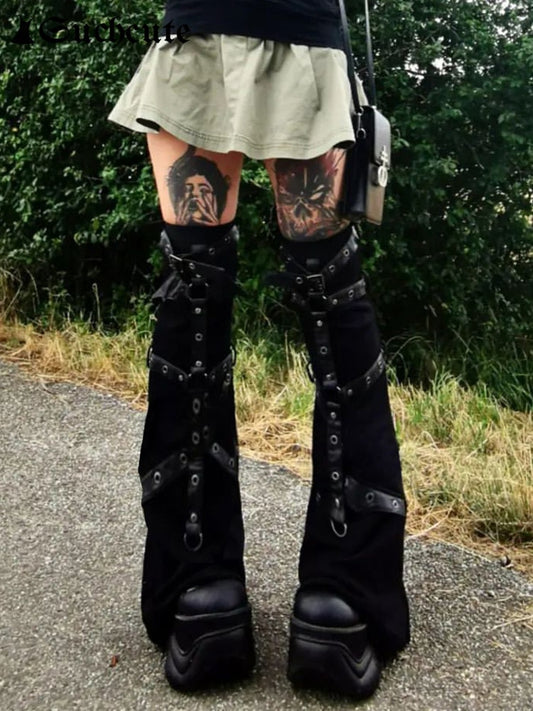 Gothic Eyelet Strap Trouser