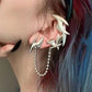 Gothic Goblin Ear Bones Clip with Chain Tassel