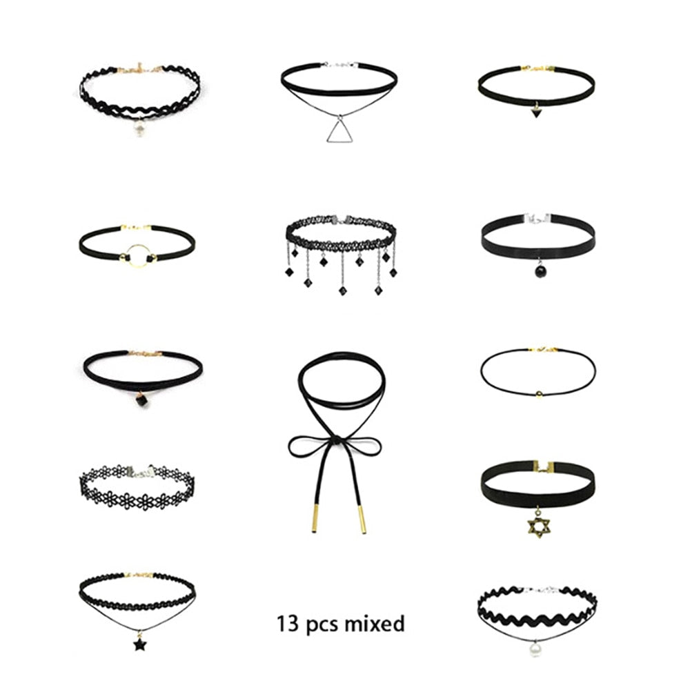 Gothic Leather Velvet Choker Necklaces