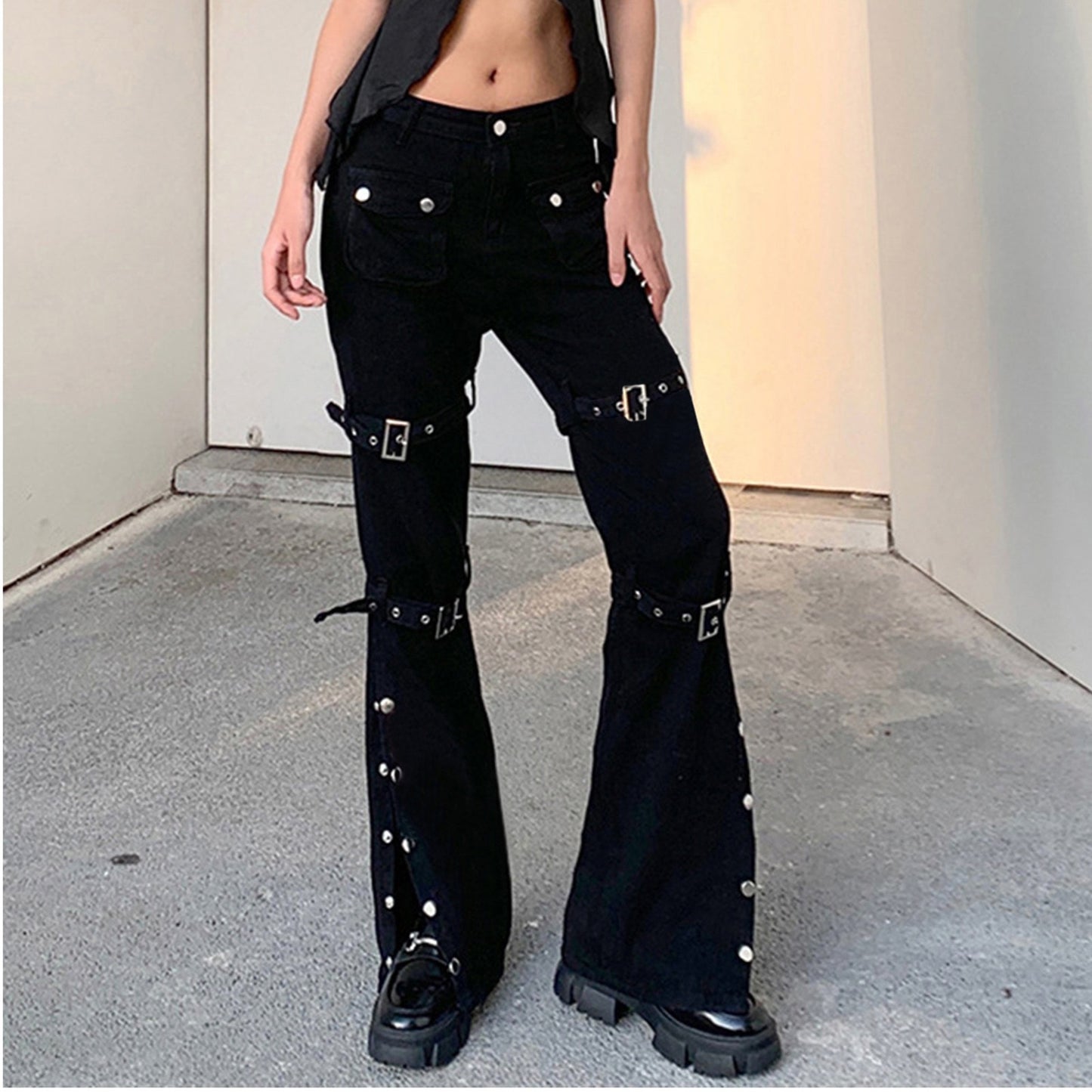 Gothic Emo Alt Cargo Pants Techwear