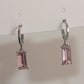 Gothic Chain Necklace with Pink Heart Drop Pendant and Earrings