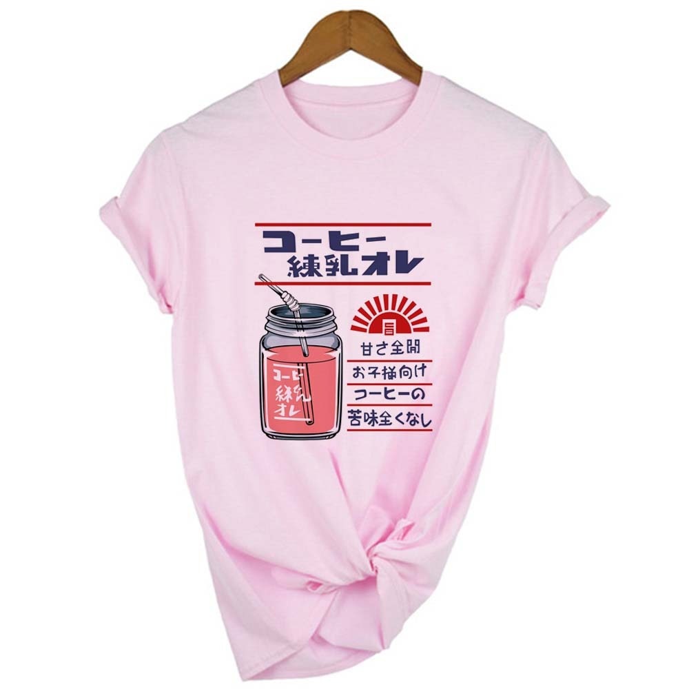 Japanese 90s Aesthetic Strawberry T-Shirt in white with cute strawberry graphic