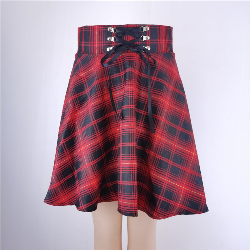 Gothic High Waisted School Skirt