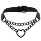 Gothic Choker Necklace with Spikes, Chains and Pendants