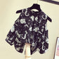 Cat Print Chiffon Top