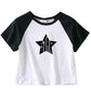 Elegant and chic star-printed top with a gothic twist