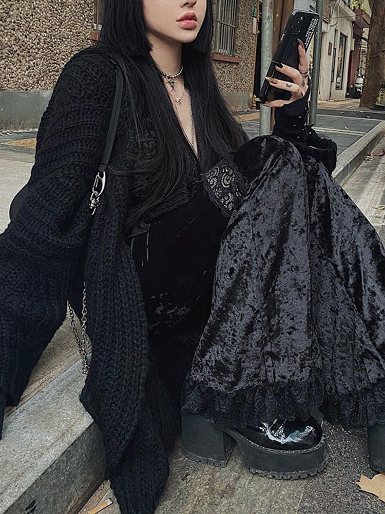 Gothic High Waist Flared Pants