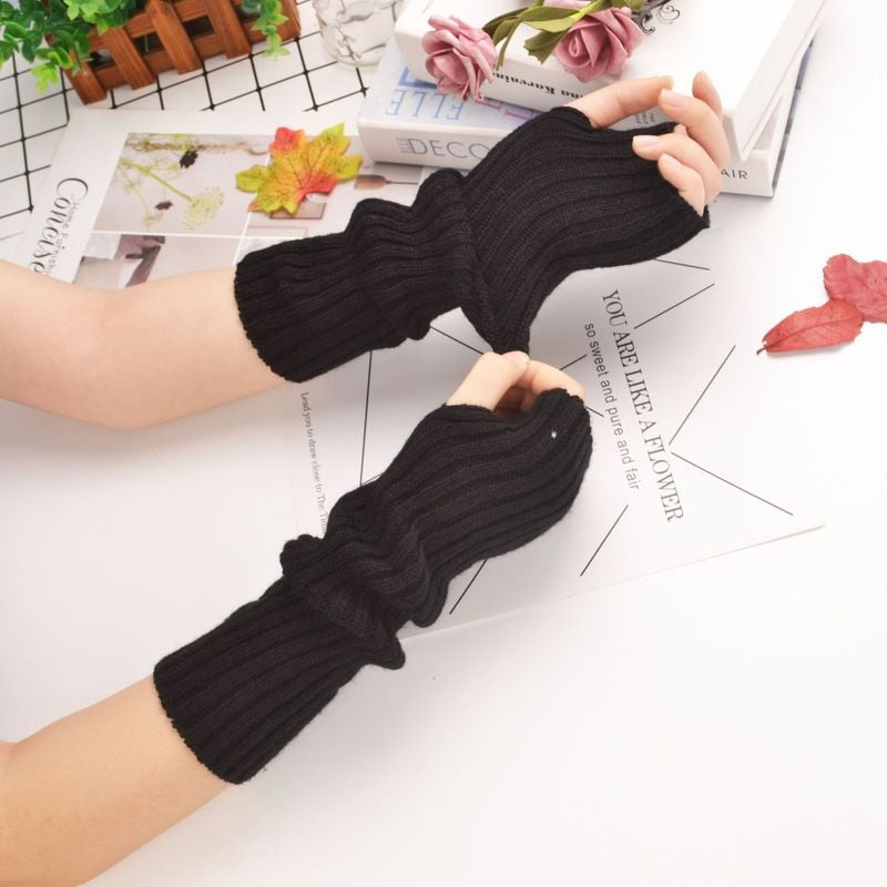 Soft Long Fingerless Gloves