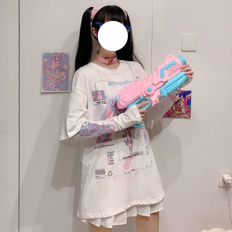 Egirl Summer anime Split Sleeves Tee Shirt