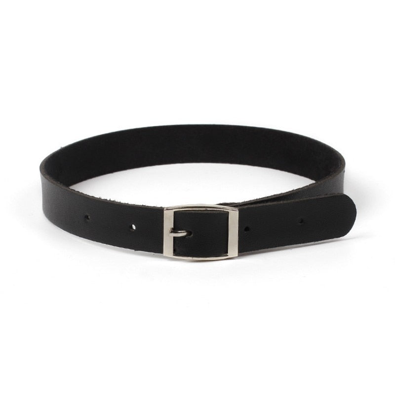 Gothica-Clothing Punk Long Spike Choker Leather Collar