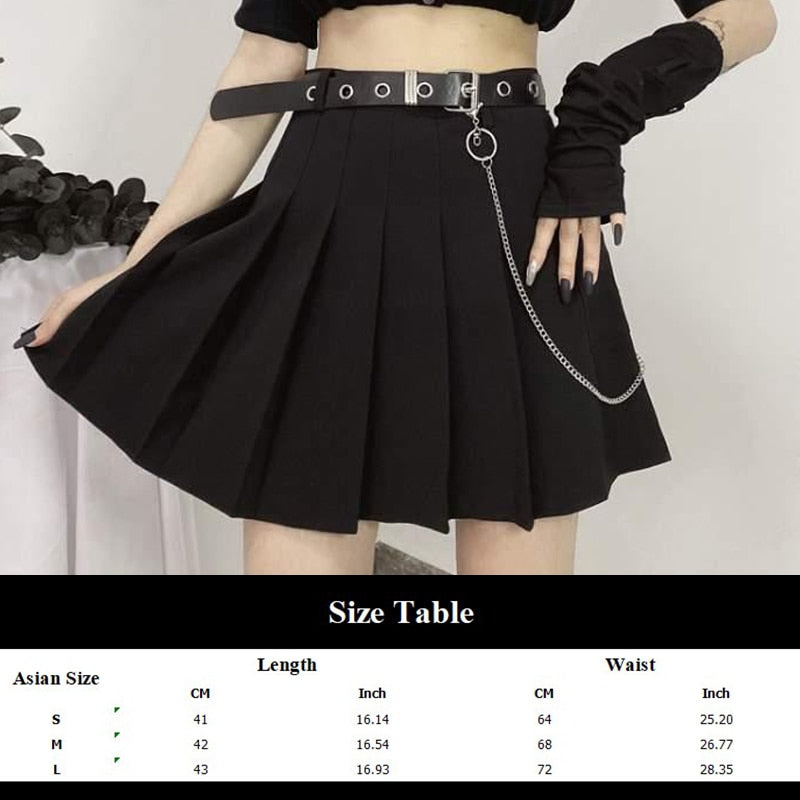 Gothic Korean  Loose BF Shirt and Skirt Set