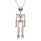 Gothic Thin Chain Necklace with Multiple Skull and Skeleton Pendant Designs