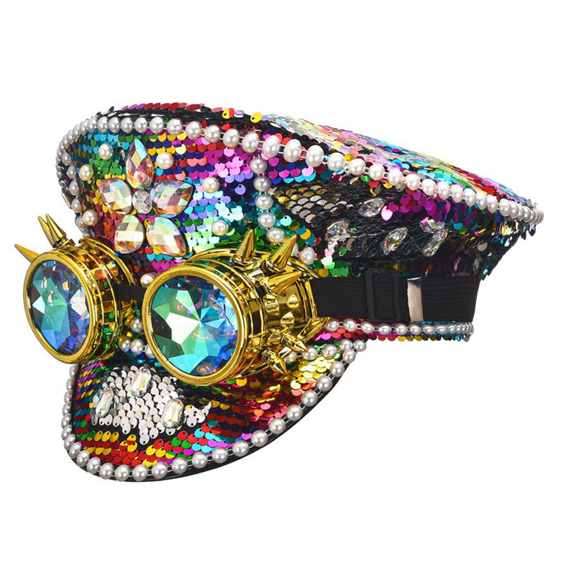 Luxury Gothic Adult Party Hats Covered in Glass and Gems