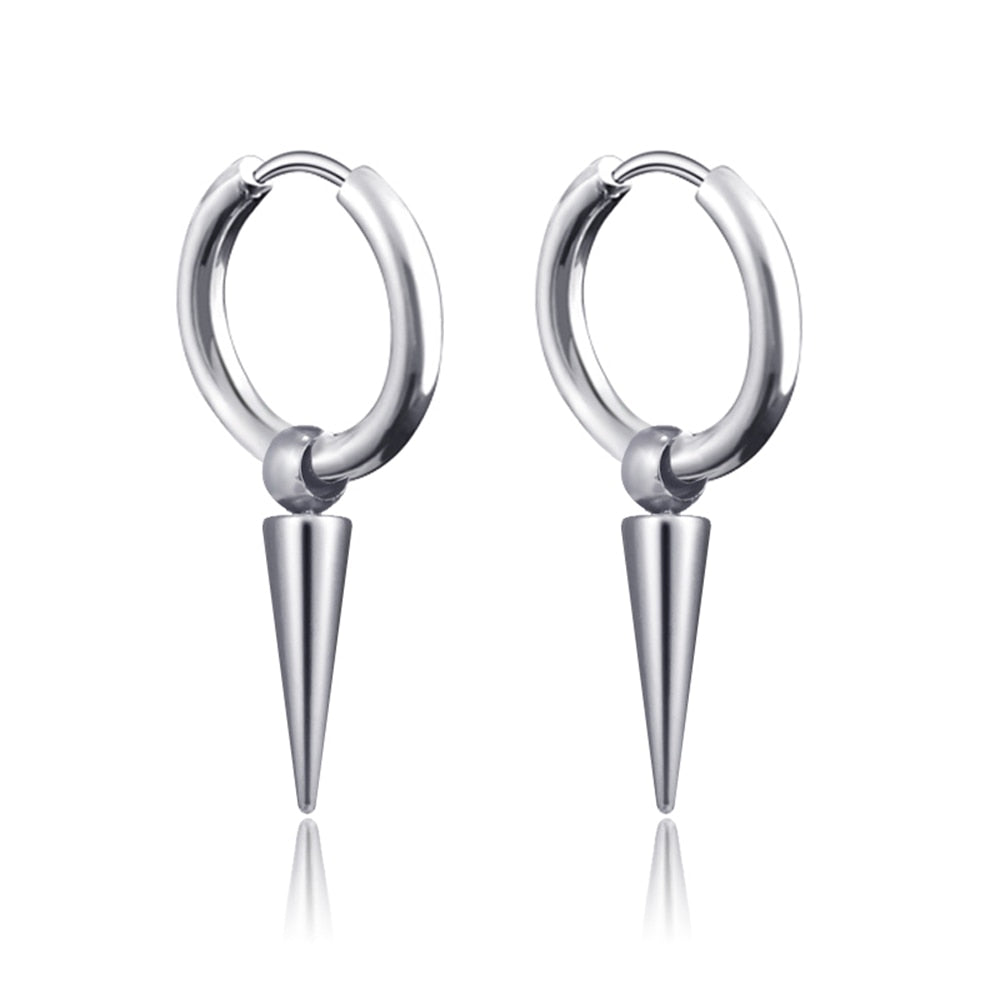 Gothic Chain Hoop Earrings with Multiple Pendant Designs